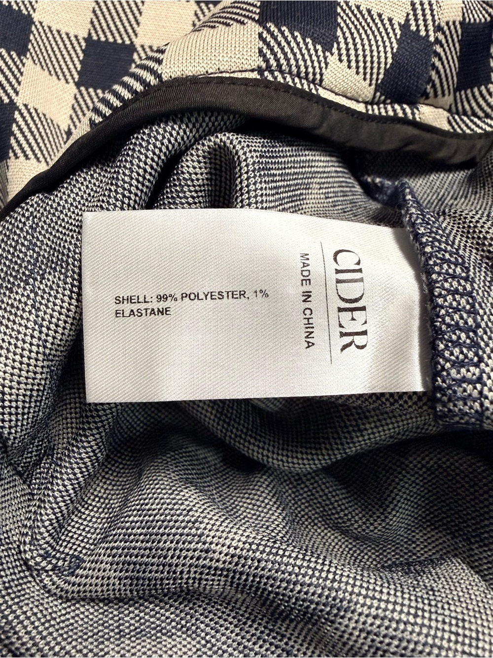 Cider Navy Gingham Wide Leg Jumpsuit Button Front Pockets Size Medium - Picture 8 of 14
